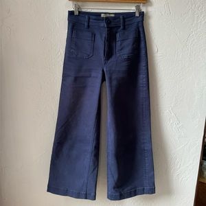 Everlane high rise wide leg patch pocket pants blue 00